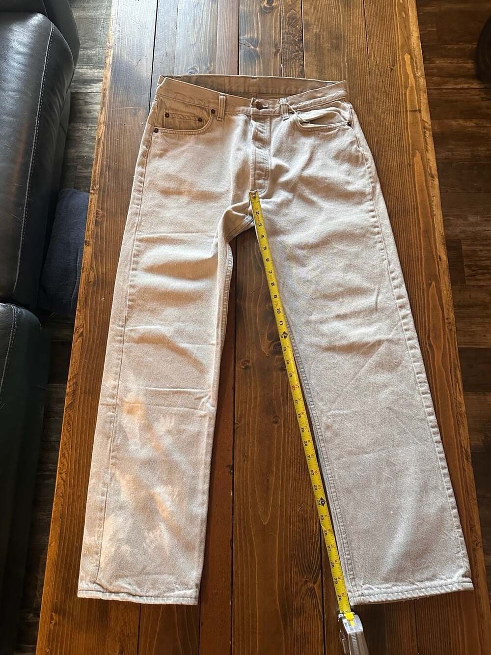 Vintage Levi's 501 Button Fly Made in USA Light Stonewash Jeans 36x32